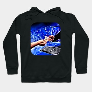 Hand to hand paying through screen abstract make money Hoodie